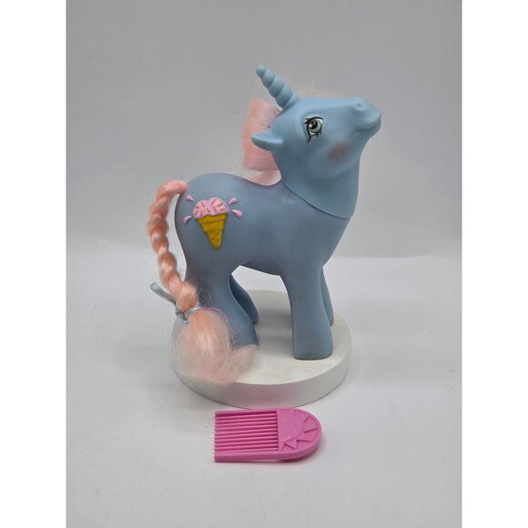 Vtg 1987 G1 MLP Sundae Best Coco Berry Unicorn 3D Ice Cream Cone - Picture 8 of 8